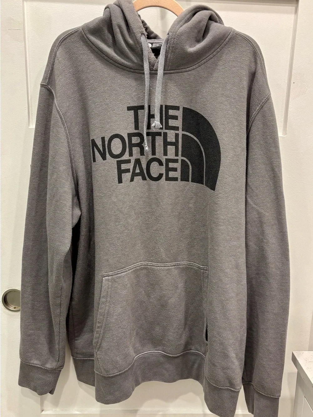 The North Face Gray Pullover Hoodie with Black Logo